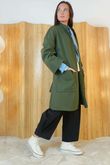 Classic 3/4 Tie Waist Duster Coat Khaki